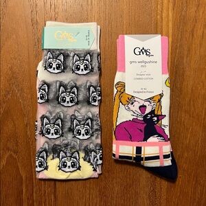 Sailor Moon Pink and Multicolor Socks Set
